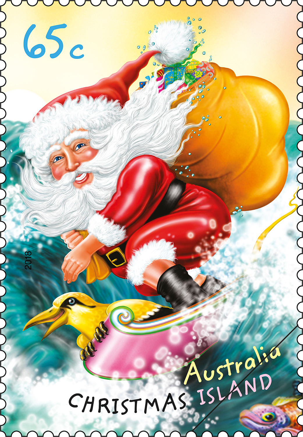 Christmas Island Christmas 2018 65c Santa stamp