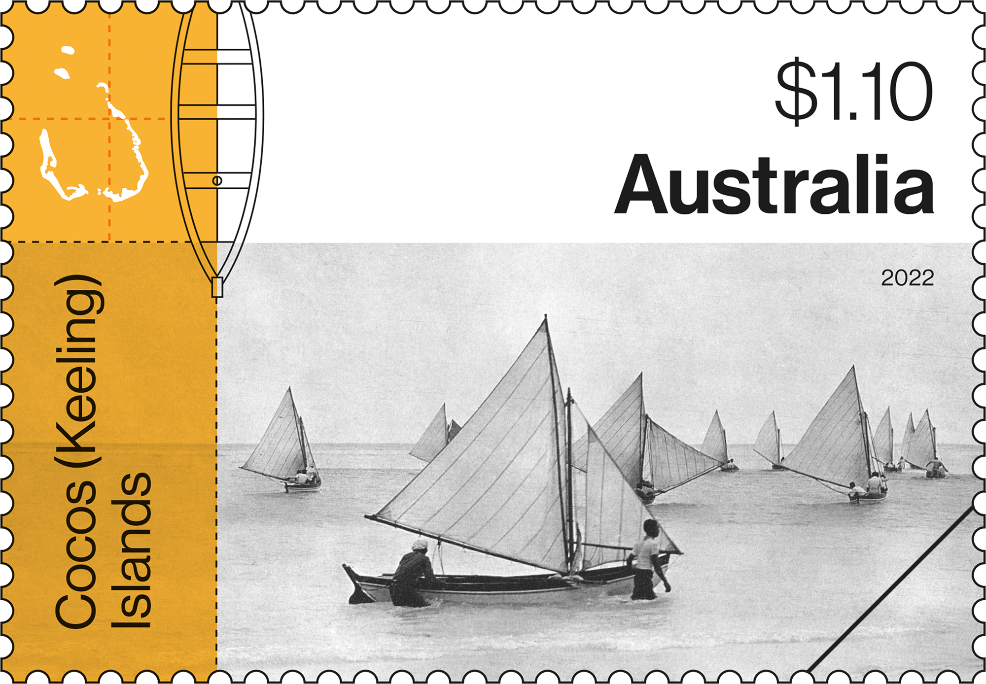 CKI_HistoricalJukongs_RACING_Stamp_400 Cocos (Keeling) Islands: Historical Jukongs