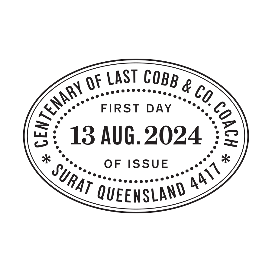 2023_CKI_Reef_Fish_Postmark_36x19mm Centenary of Last Cobb & Co. Coach postmark