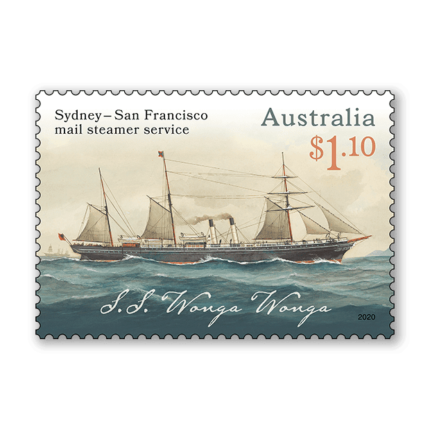 Sydney-San Francisco Mail Steamer Service 150 Years stamp Sydney–San Francisco Mail Steamer Service: 150 Years