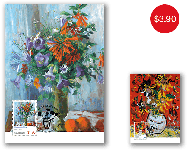 Still-life Paintings: Margaret Olley and John Perceval maxicard set Set of Margaret Olley and John Perceval Maxicards