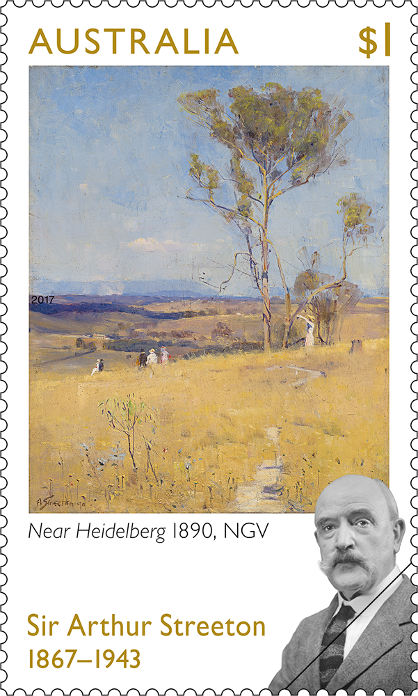 Arthur Streeton Near Heidelberg stamp $1 Arthur Streeton and Near Heidelberg 1890, NGV