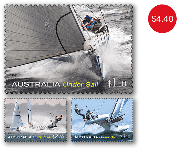 Set of Under Sail Gummed Stamps Set of Under Sail Gummed Stamps