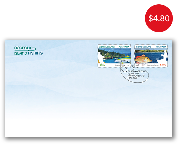 Norfolk Island Fishing First Day Cover (Gummed)