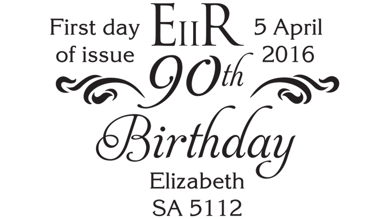 Queen's 90th Birthday postmark Queen's 90th Birthday